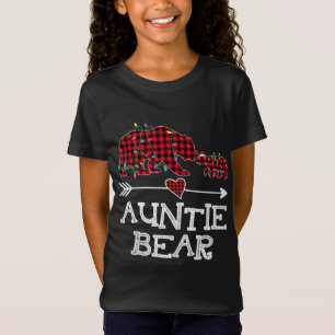 Red Plaid Auntie Bear Buffalo Family Mama Pajama C T-Shirt