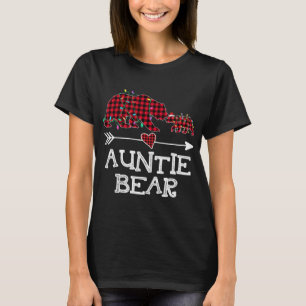 Red Plaid Auntie Bear Buffalo Family Mama Pajama C T-Shirt