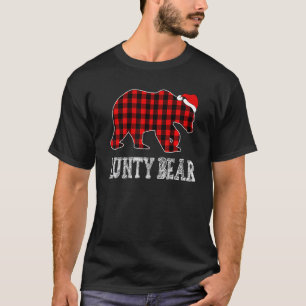 Red Plaid Aunty Bear Christmas Pajama Matching Fam T-Shirt