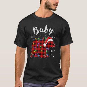 Red Plaid Baby Bear Buffalo Matching Family Pajama T-Shirt