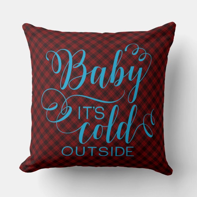 Red Plaid/Baby It's Cold Outside Pillow (Front)