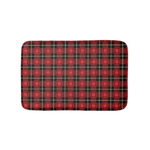 Red Plaid Background Bath Mat