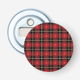 Red Plaid Background Bottle Opener