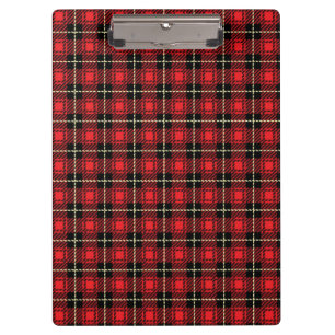 Red Plaid Background Clipboard