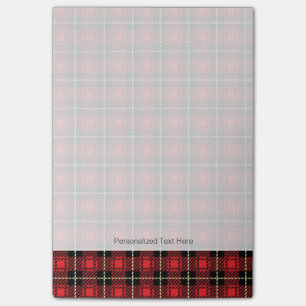 Red Plaid Background Post-it Notes
