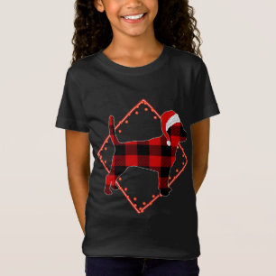 Red Plaid Beagle Dog Christmas Pyjamas Family Xmas T-Shirt