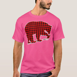 Red Plaid Bear 1703  T-Shirt