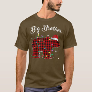 Red Plaid Big Brother Bear Matching Buffalo Pajama T-Shirt