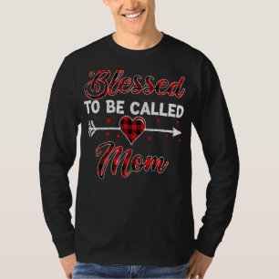 Red Plaid  Blessed To Be Called Mum Mother Tee