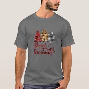 Red Plaid Blessed To Be Called Mummy Life Family C T-Shirt