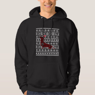 Red Plaid Buffalo Dachshund Dog Christmas Pyjamas Hoodie