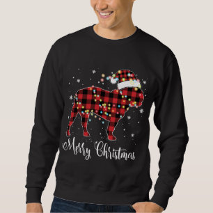 Red Plaid Buffalo French Bulldog Merry Christmas P Sweatshirt