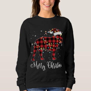 Red Plaid Buffalo French Bulldog Merry Christmas P Sweatshirt
