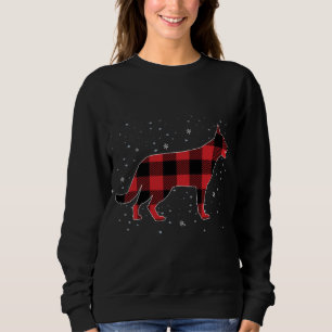 Red Plaid Buffalo German Shepherd Dog Christmas Pa Sweatshirt