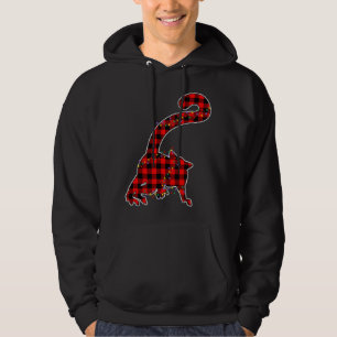 Red Plaid Buffalo Lemur Xmas Light Matching Pajama Hoodie