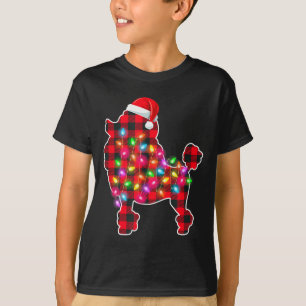 Red Plaid Buffalo Odle Dog Christmas Lights Pajama T-Shirt
