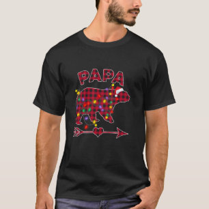 Red Plaid Buffalo Papa Bear Christmas Pyjamas Fami T-Shirt