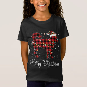 Red Plaid Buffalo Siberian Husky Merry Christmas P T-Shirt