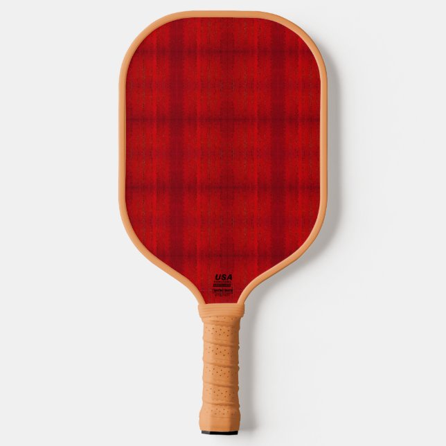 "Red Plaid" (carbon fibre) Pickleball Paddle (Back)