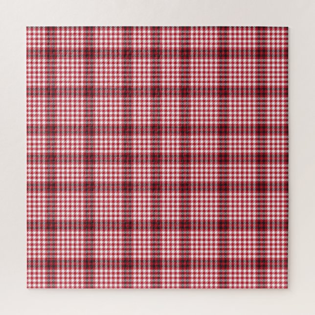 Red Plaid Chequered Tartan Texture Jigsaw Puzzle (Vertical)