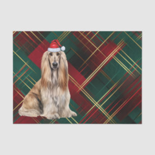 Red Plaid Christmas Afghan Hound Dog Holiday Tissue Paper