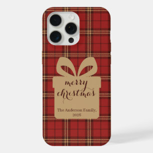 Red Plaid Christmas Festive Pattern - iPhone 15 Pro Max Case