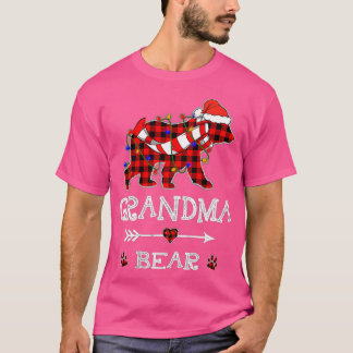 Red Plaid Christmas Pajama Family Grandma Bear Chr T-Shirt