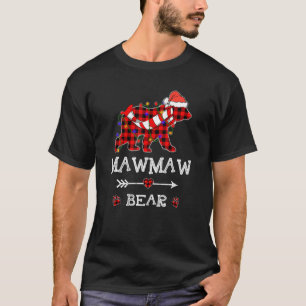 Red Plaid Christmas Pajama Family Mawmaw Bear Chri T-Shirt