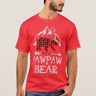 Red Plaid Christmas Pajama Pawpaw Family Bear Chri T-Shirt