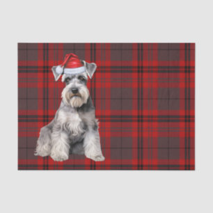 Red Plaid Christmas Schnauzer Dog Holiday Tissue Paper