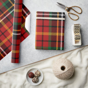 Red Plaid Christmas Tartan Wrapping Paper