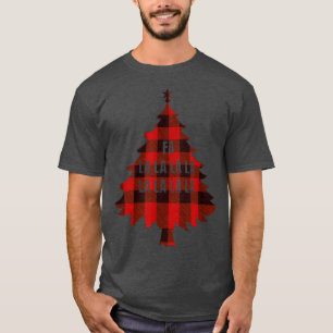 Red Plaid Christmas Tree FA LA LA LA LA LA LA LA L T-Shirt