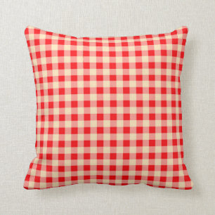 Red Plaid Classic Pattern Cushion