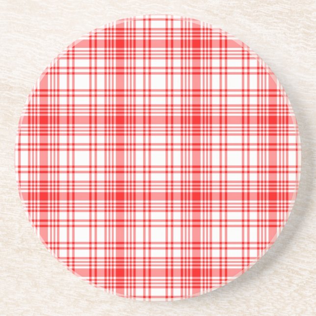 Red Plaid Coaster (Front)