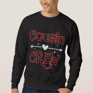 Red Plaid Cousin Crew Funny Family Matching Christ Sweatshirt