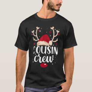 Red Plaid Cousin Crew Santa Hat Family Matching Ch T-Shirt