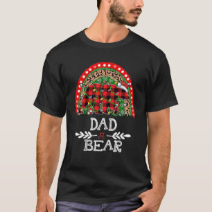 Red Plaid Dad Bear Christmas Rainbow Pajama Matchi T-Shirt