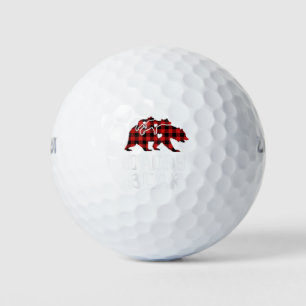 Red Plaid Daddy Bear Buffalo Matching Family Pajam Golf Balls