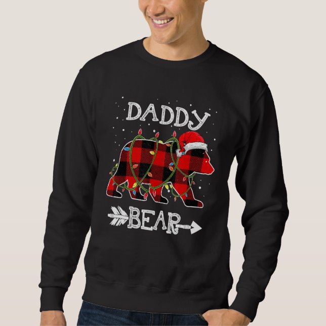 Red Plaid Daddy Bear Christmas Santa Family Matchi Sweatshirt (Front)