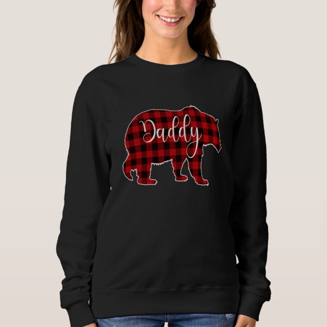 Red Plaid Daddy Bear Matching Buffalo Family Pajam Sweatshirt (Front)