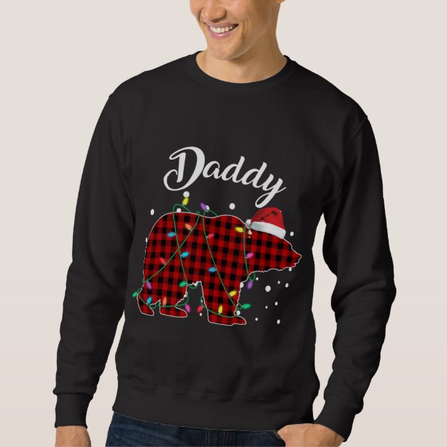 Red Plaid Daddy Bear Matching Buffalo Pajama Sweatshirt (Front)