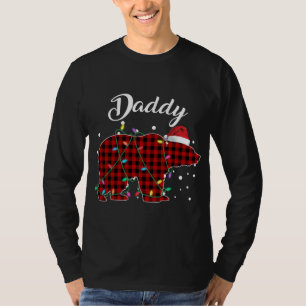 Red Plaid Daddy Bear Matching Buffalo Pajama T-Shirt
