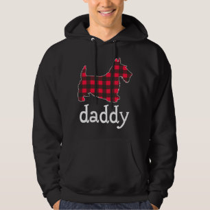 Red Plaid Daddy Scottie Dog Christmas Matching Fam Hoodie