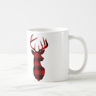 Red Plaid Deer   Mug