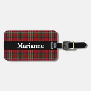 Red Plaid Design Luggage Tags