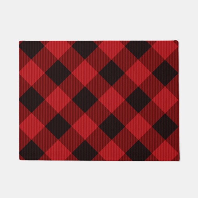 Red Plaid Doormat (Front)