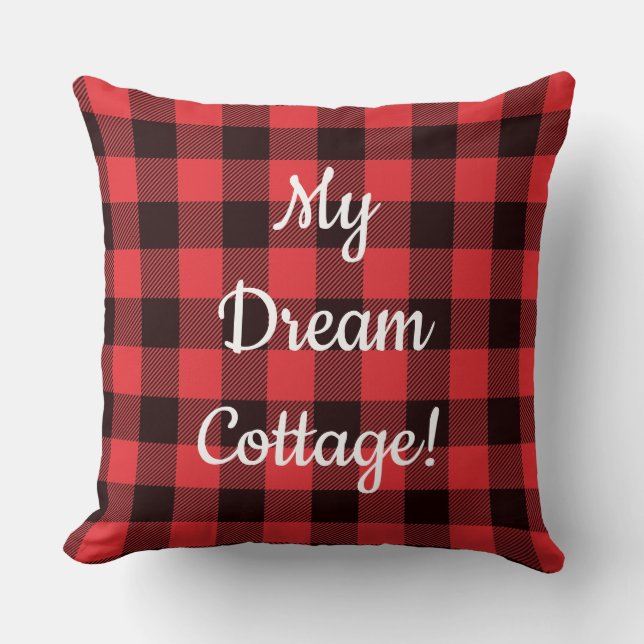 Red Plaid Dream Cottage Cushion (Front)