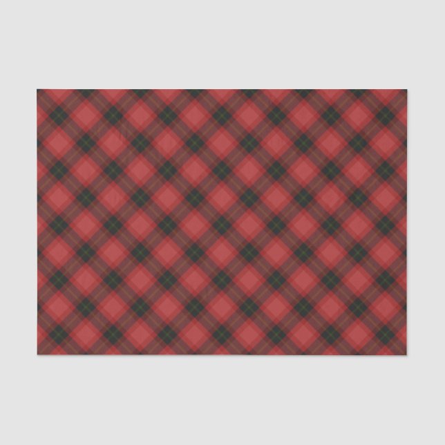 Red Plaid Festive Pattern Tissue Paper for Rustic  (Front)