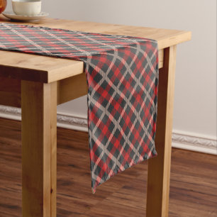 Red Plaid Flannel Lumberjack Design Long Table Runner