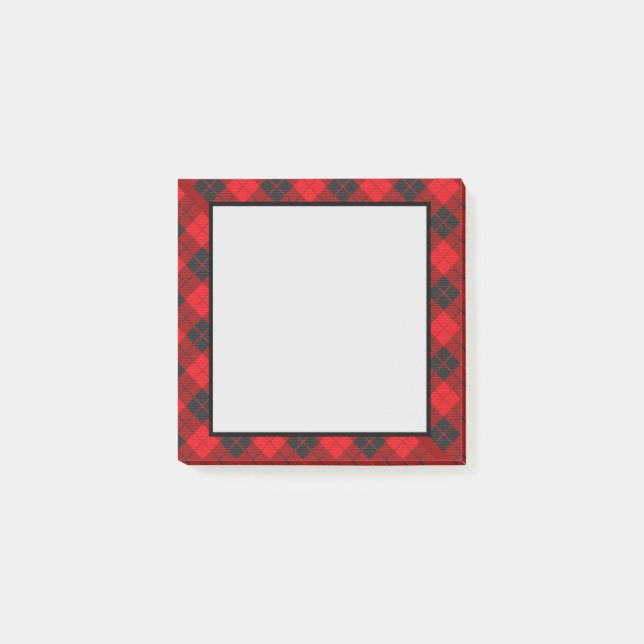 Red Plaid Flannel Post-it Notes (Front)